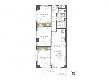 �Ԏ��}�i�̂P�}���V�����j�@�Ԏ��