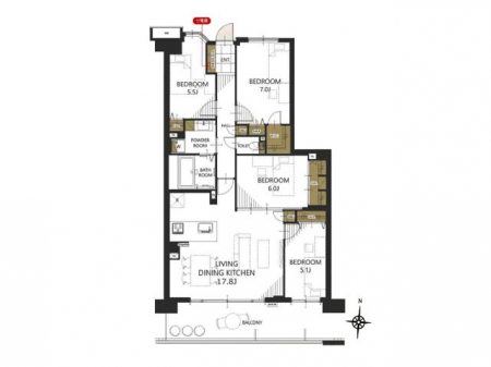 �Ԏ��}�i�̂P�}���V�����j�@�Ԏ��