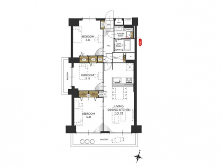 �Ԏ��}�i�̂P�}���V�����j�@�Ԏ��