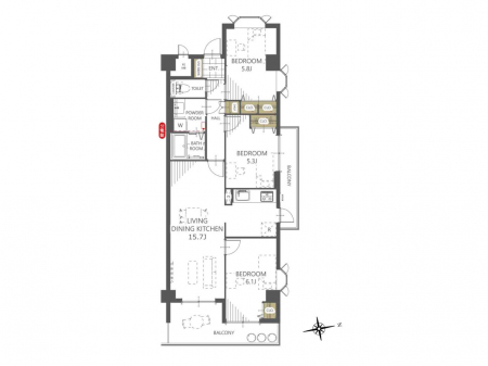 �Ԏ��}�i�̂P�}���V�����j�@�Ԏ��